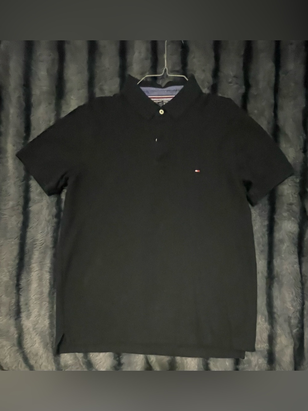 Tommy Hilfiger Black Short-Sleeve Polo with Small Logo